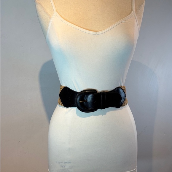 Ralph Lauren Womens tan wide Braided Leather Belt large buckle - Picture 9 of 14